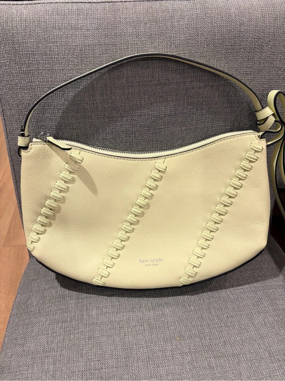 kate spade pale yellow leather shoulder bag - Picture 1 of 3